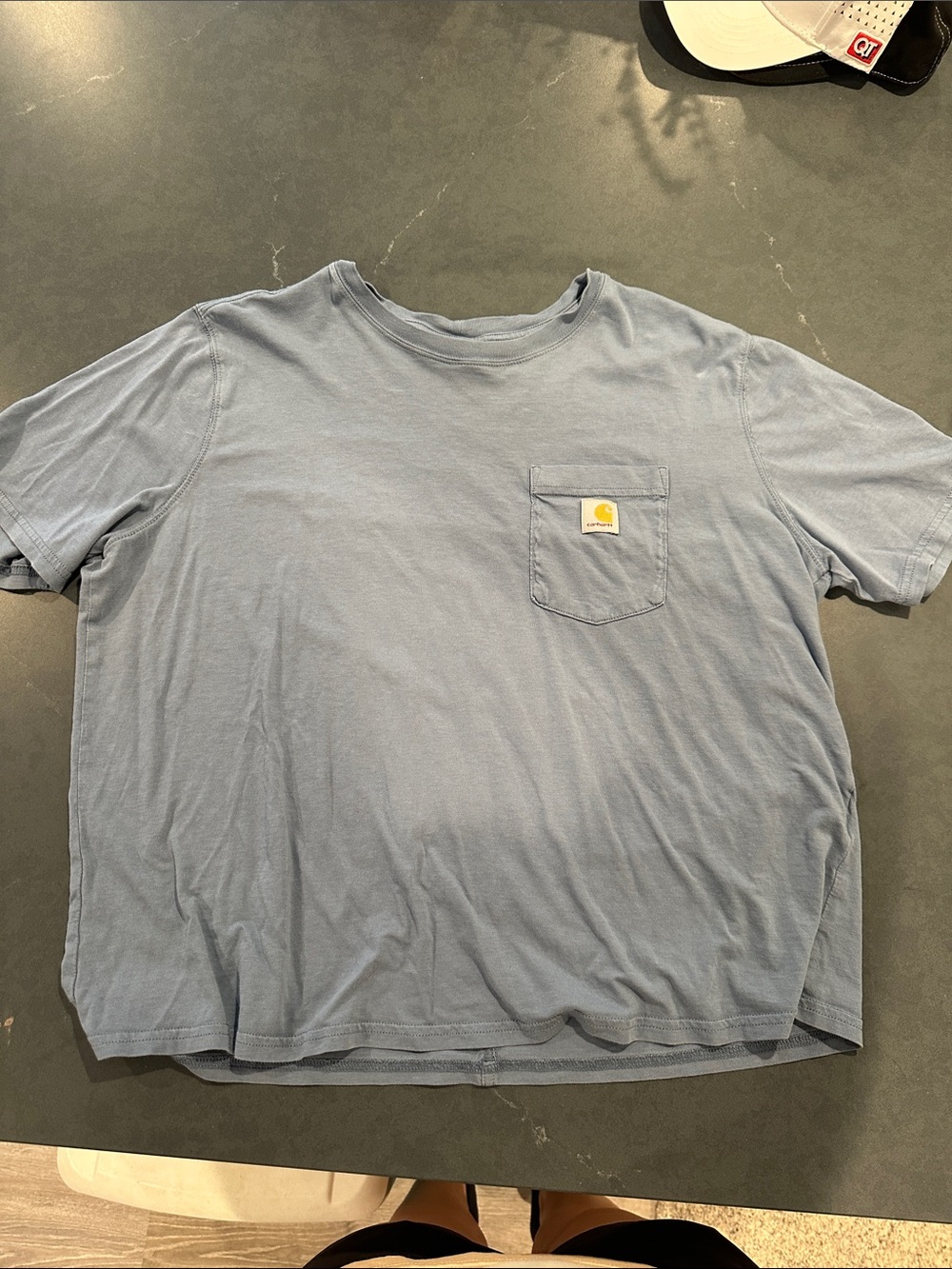 Carhartt Women's Short Sleeve Semi Cropped Pocket Tee — Dusty Blue